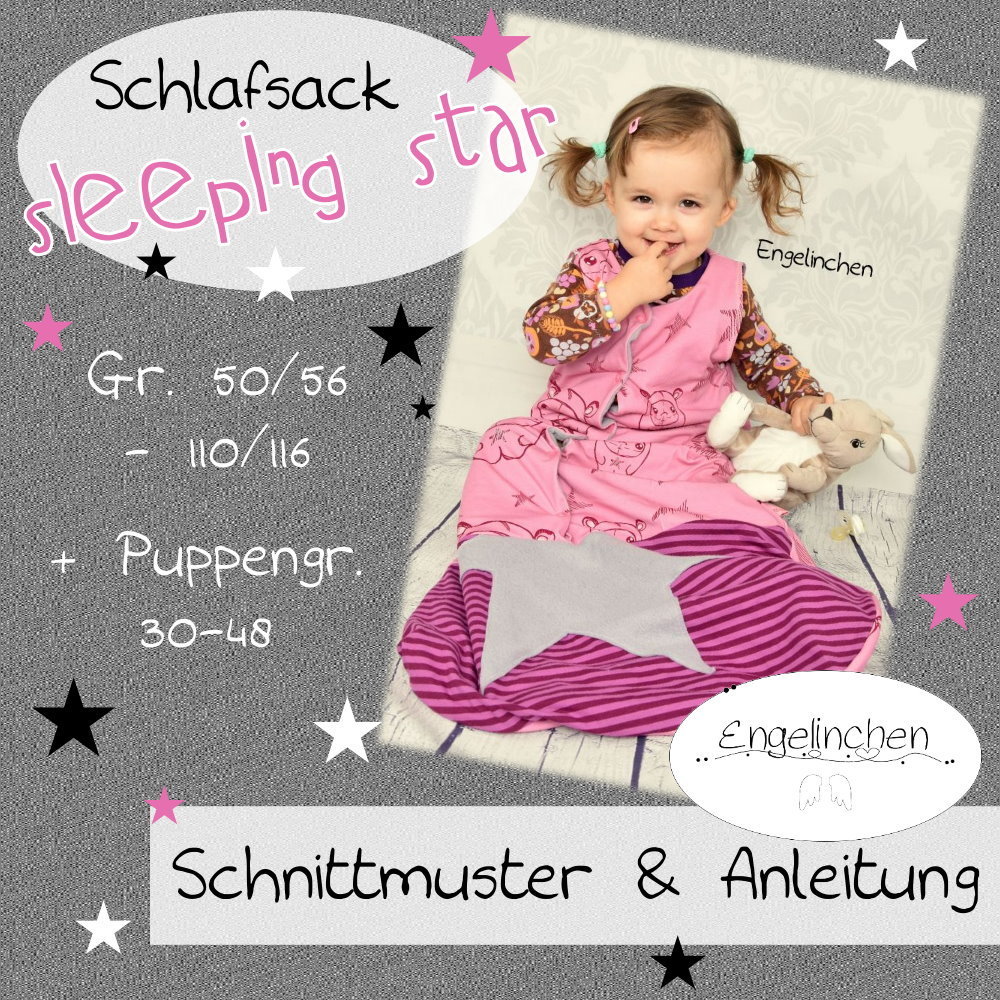 # 034 - eBook Schnittmuster Schlafsack sleeping star Gr. 50/56 - 110/116 + Puppengrößen