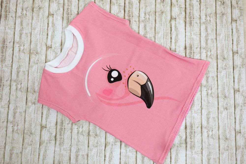 Gr. 92 Sommershirt Flamingo pink