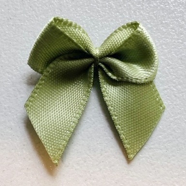 1 Stück kleine Satinschleife 2,4 cm Nr. 12: olivegrün