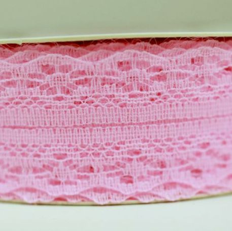 Spitzenband 2,7 cm doppelseitig rosa je 0,5 m